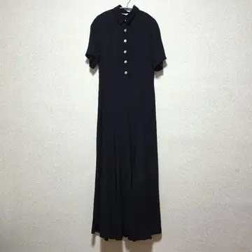 ZARA 자라 맥시 길이 셔츠 원피스 롱 반팔 쉘 버튼 블랙 S