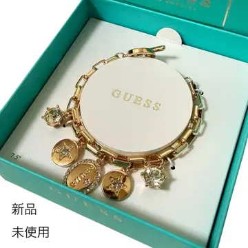 [ 미사용 새상품 ] GUESS 게스 참 팔찌 골드 박스 포함