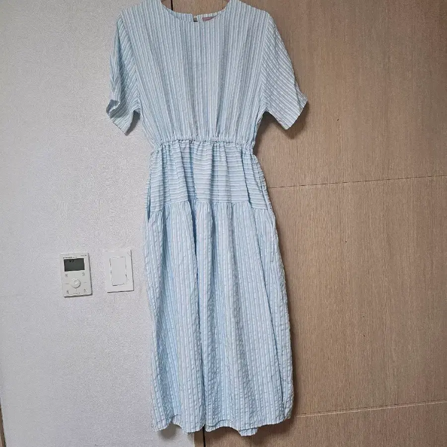 스트라이프 허리끈 원피스(55~66)