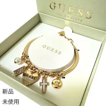 새상품 GUESS 게스 참 팔찌 골드 하트 크로스 박스 포함