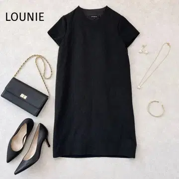 LOUNIE 백 티어드 이소재 원피스 40 L 블랙