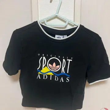 adidas Originals 크롭 T셔츠 블랙