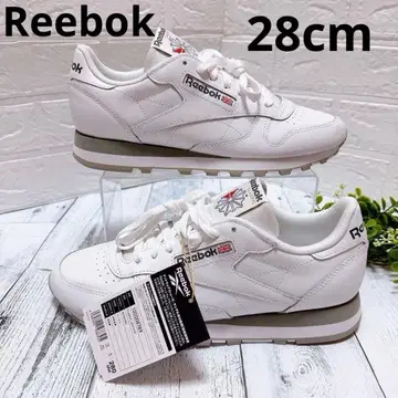 리복 28cm 클래식 가죽 화이트 화이트 리복 새상품