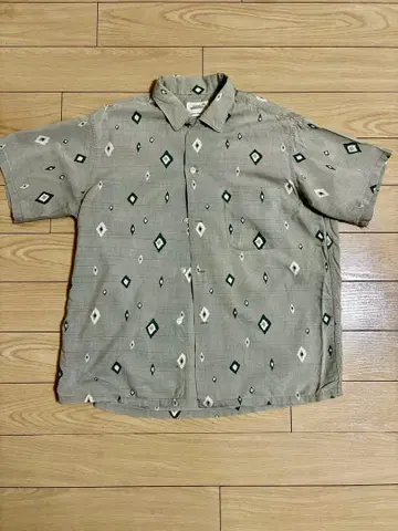 TOWNCRAFT 반팔 셔츠 다이아몬드 패턴 M