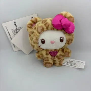 헬로키티 갸루곰 레오파드 무늬 브라운 마스코트 키링 산리오