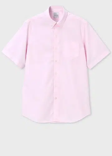 Paul Smith 섀도우 스트라이프 반팔 드레스 셔츠 라이트 핑크