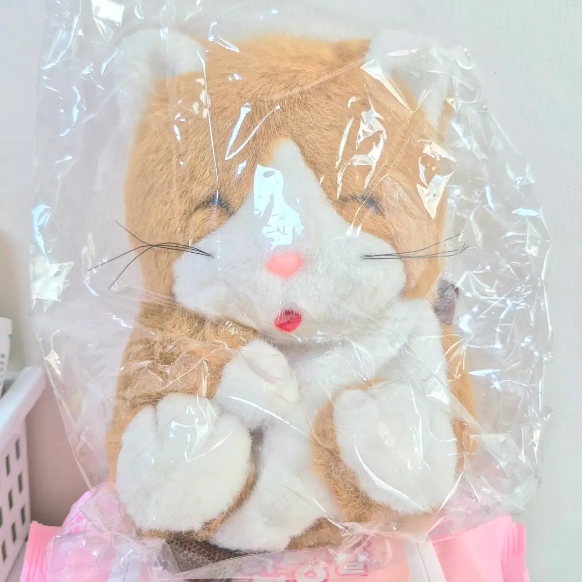 고전 빈티지 치즈냥 네코 고양이 인형 가방 파우치