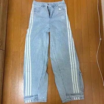 adidas Adilenium 데님 카고 팬츠 클리어 블루