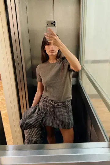 ZARA 소프트 터치 니트 숏 슬리브 스웨터 몰 그레이 M