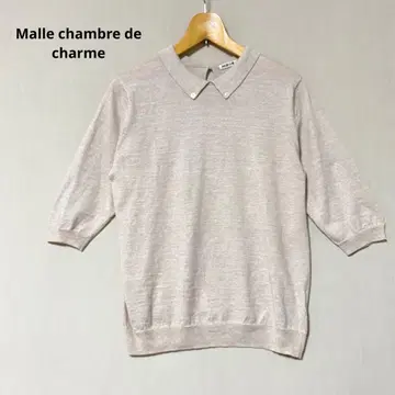 Malle 마르샹브르 드 샤름 면린넨 니트 칠부 소매 베이지 프리
