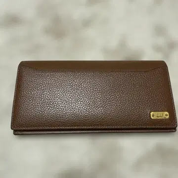 dunhill 장지갑 브라운 가죽 이단 접이