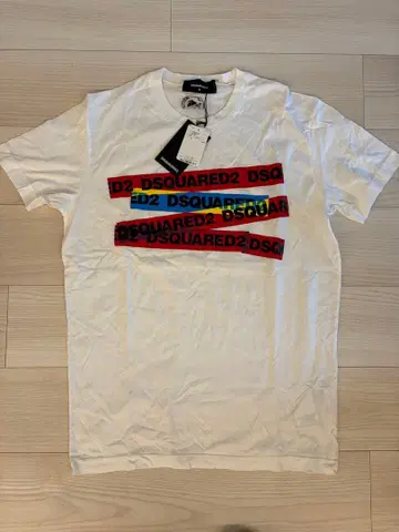DSQUARED2 로고 프린트 티셔츠 화이트