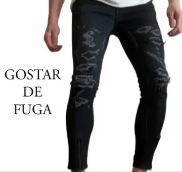 일본제 GOSTAR DE FUGA 슬림 레그 크러쉬 스키니 데님