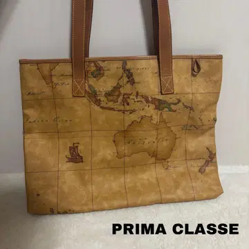 PRIMA CLASSE 새상품급 토트백 세계 지도 도안 A4 수납