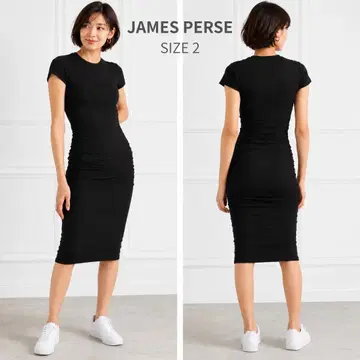 JAMES PERSE 새상품급 제임스퍼스 미디 기장 원피스 블랙