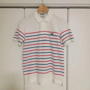컨디션 최상 LACOSTE 라코스테 보더 피케 셔츠 애로우즈 별주 일본제