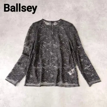 Ballsey 보르지 튤 레이스 크루넥 블라우스