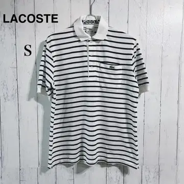 인기 LACOSTE 피케 셔츠 화이트 보더 원포인트 로고