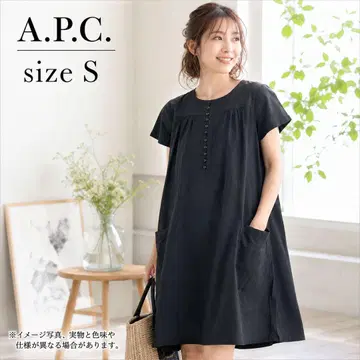 새상품급 A.P.C. 원피스 S 블랙 반팔 코튼 510