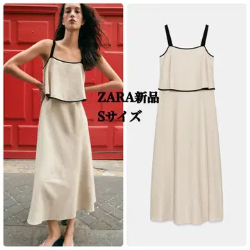 완판템 ZARA 린넨 블렌드 미디 원피스 S 사이즈 택 포함 새상품