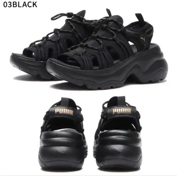 [ PUMA ] 시리아 웨지 샌들 25.0 블랙