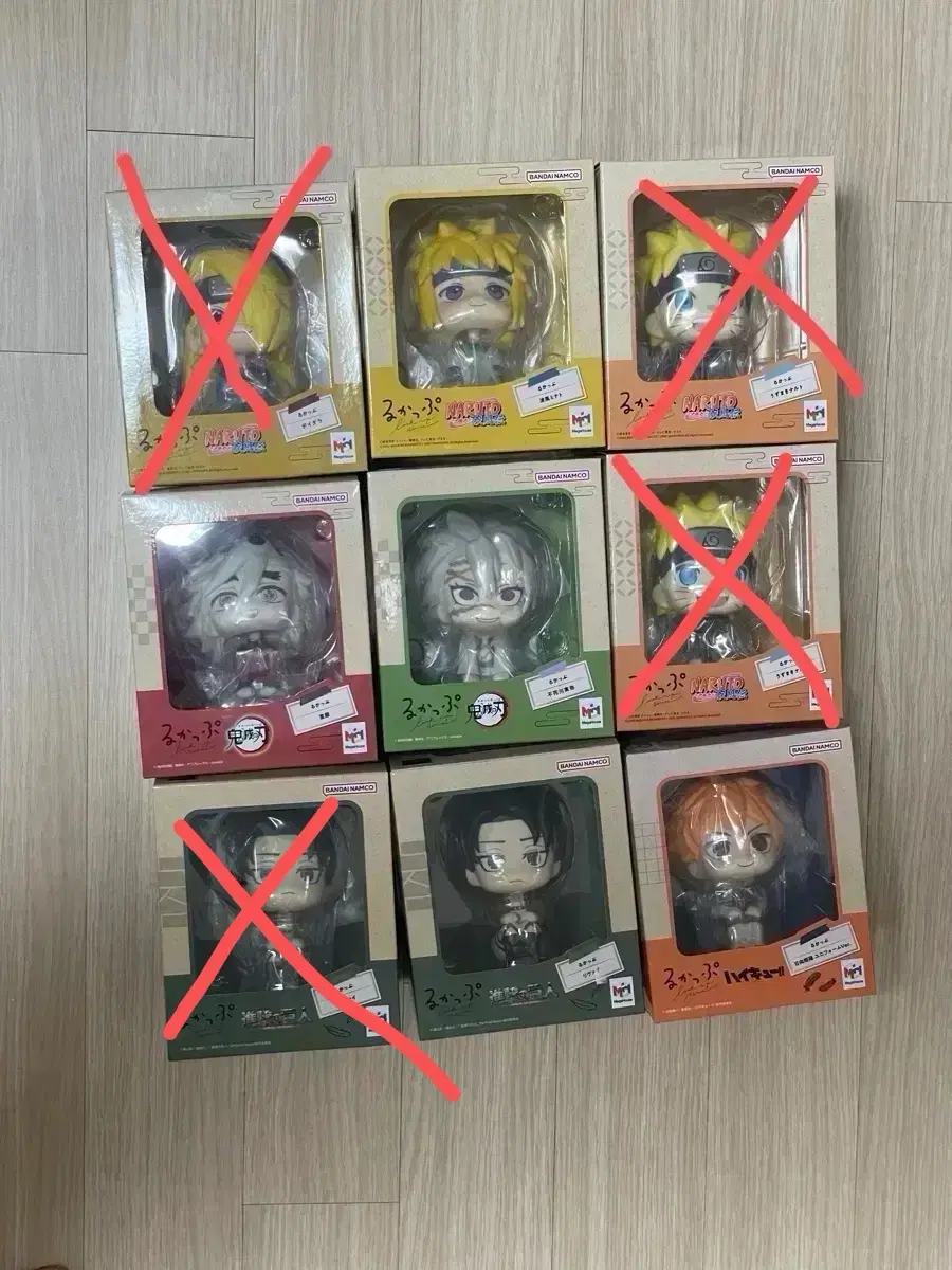 미개봉룩업진격의거인나루토하이큐귀칼도우마데이다라미나토리바이히나타사네미피규어