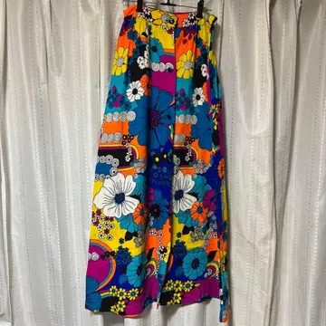 70s 빈티지 꽃무늬 롱 스커트