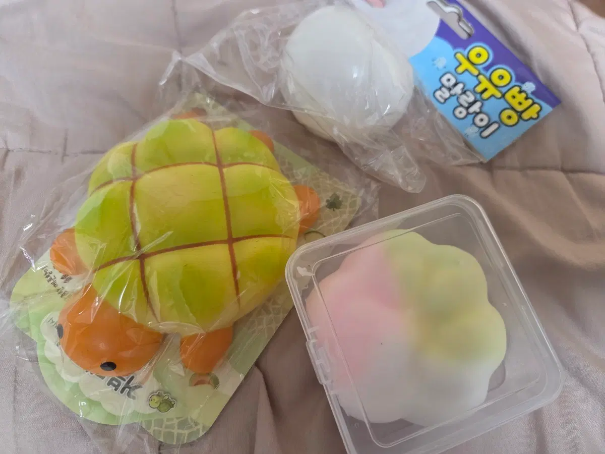 거북이멜론빵스퀴시 왁뿌 말랑이 일괄세트