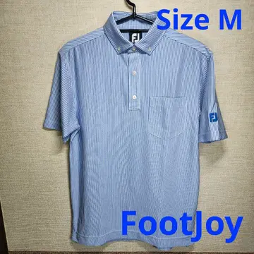 [ 새상품급 ] FootJoy 반팔 버튼 다운 피케 셔츠 스트라이프 M