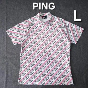 컨디션 최상 PING 핑 골프 모크넥 셔츠 L 올 패턴 로고 속건성