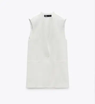 미사용 ZARA 자라 플루이드 버튼 베스트 화이트 M