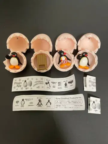 Pingu Egg 캡슐 토이 피규어 4세트