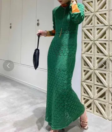 Ameri 아메리빈티지 CROCHET RAGLAN LONG DRESS