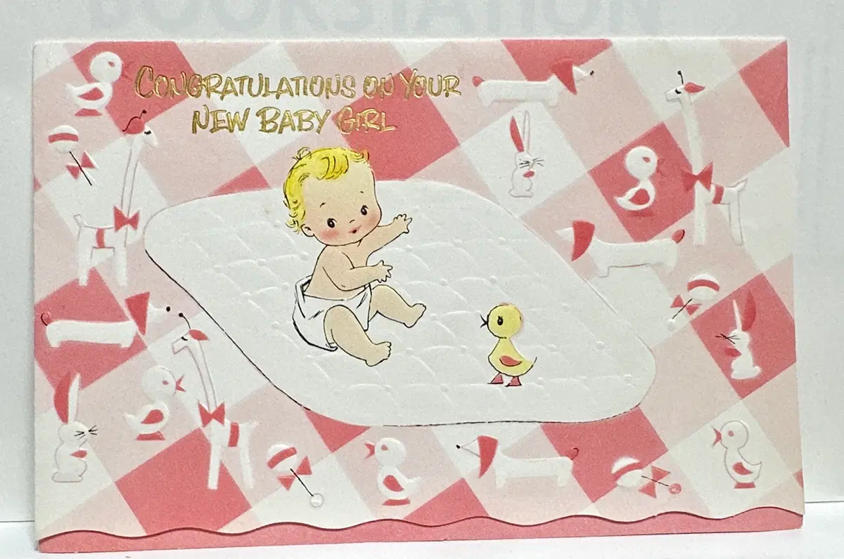 빈티지 아기카드