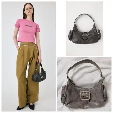 MOUSSY 사이드 포켓 호보 백 라이트 블랙