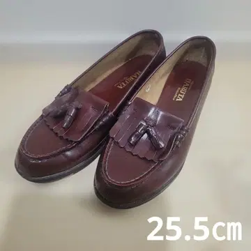 HARUTA 다크 브라운 로퍼 25.5cm 프린지 하루타 천연 가죽 E
