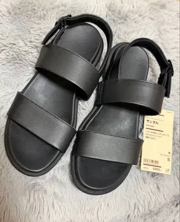 무인양품 가죽 샌들 블랙 S (23.5~24cm)