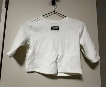 adidas RIB TEE 크롭 기장 반팔 티셔츠