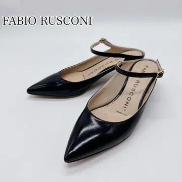 FABIO RUSCONI 가죽 펌프스 블랙 37 새상품급