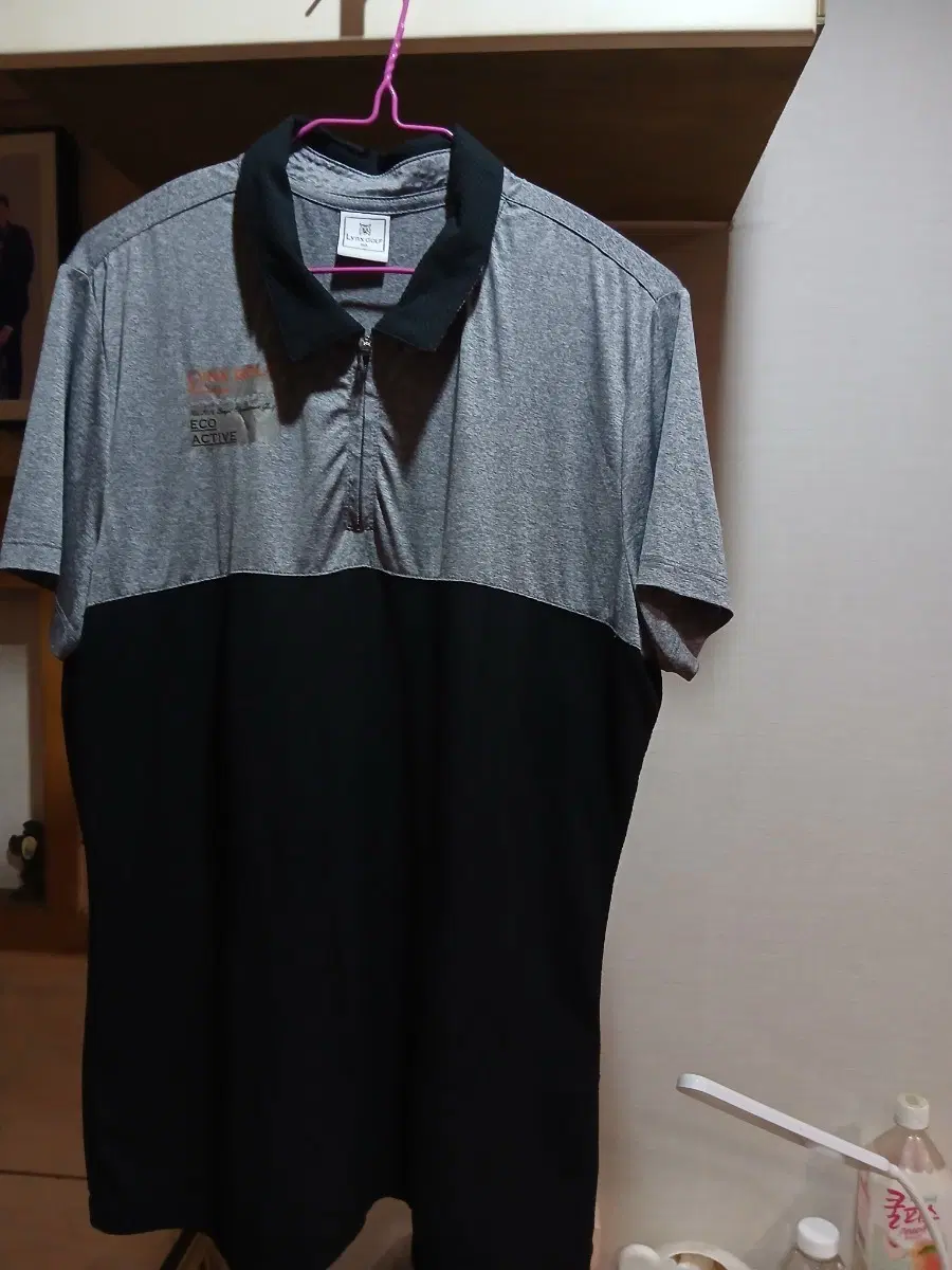 Lynx Golf 남성 95사이즈 그레이/블랙 배색 폴로티