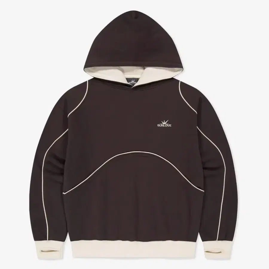 썬러브 Crescent Brushed Hoodie Brown