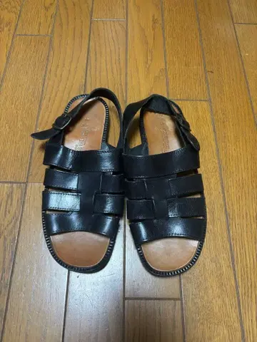 가죽 샌들 이탈리아제 블랙 43