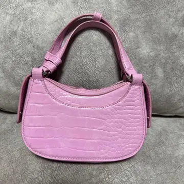 ZARA 크로커다일 무늬 핸드백 핑크
