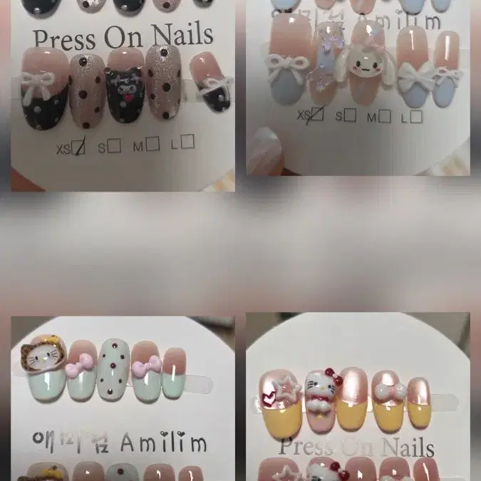 XS사이즈 네일팁 일괄 처분 급처 (캐릭터팁 다수)