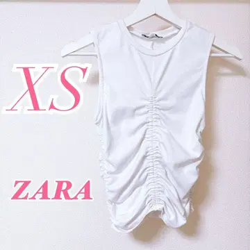 ZARA 자라 슬리브리스 상의 화이트 XS 성숙한 코디 캐주얼