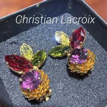 Christian Lacroix 멀티 컬러 비쥬 골드 귀찌