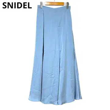 SNIDEL 새틴 롱 플레어 스커트 S 색스 블루 새상품 b6f026