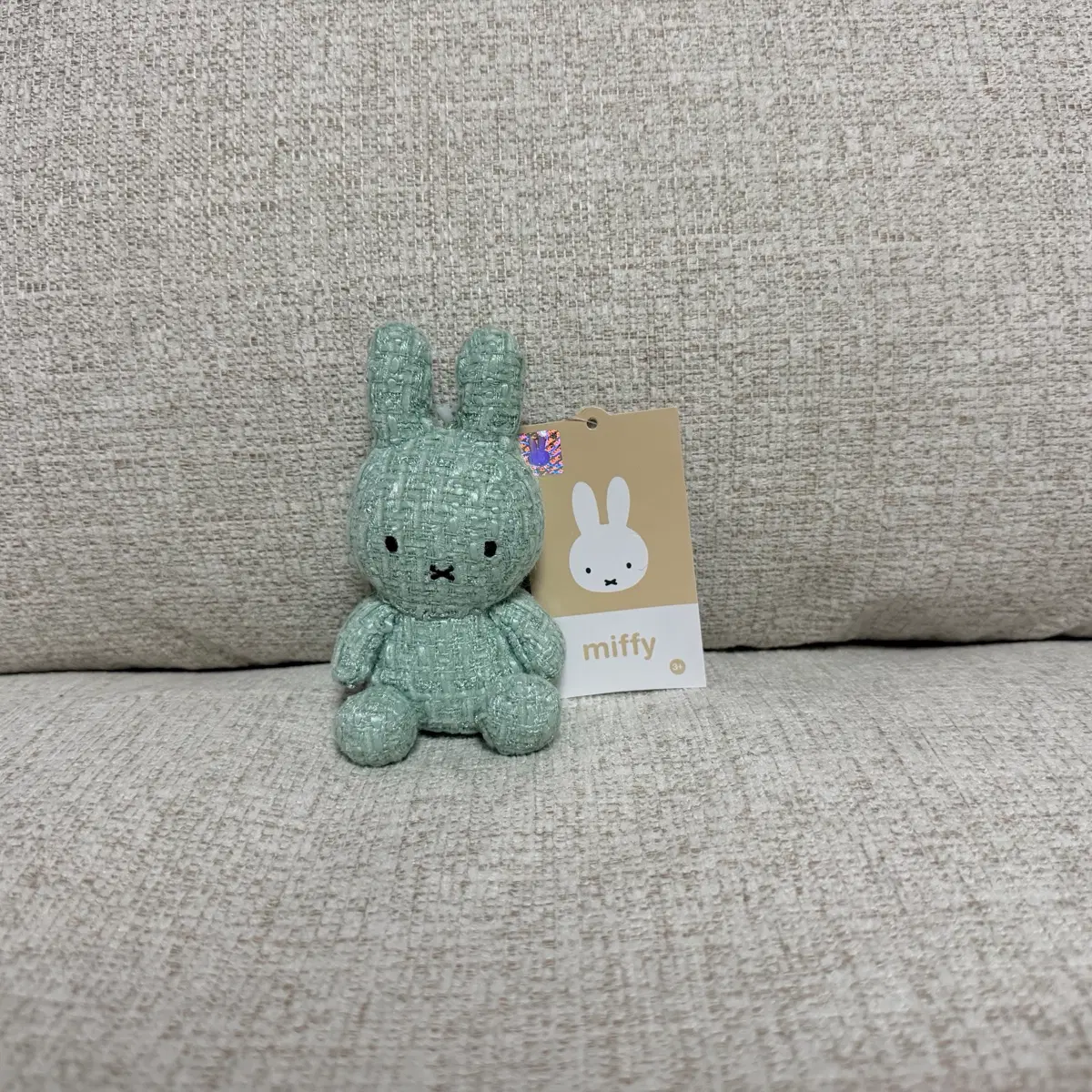 정품 트위드 미피 키링 인형 파스텔 민트