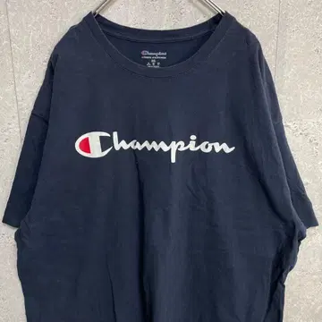 챔피온 빅 로고 프린트 네이비 T셔츠 2XL