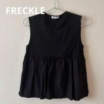 FRECKLE 코튼/개더드 슬리브리스 탑